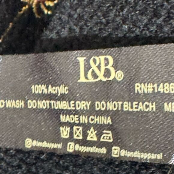 Lucky & Blessed Embroidered Sweater 2X 3X Black Floral Boho Cottagecore Cozy - Picture 4 of 4